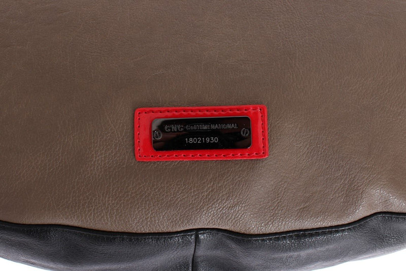 Brown leather hobo bag