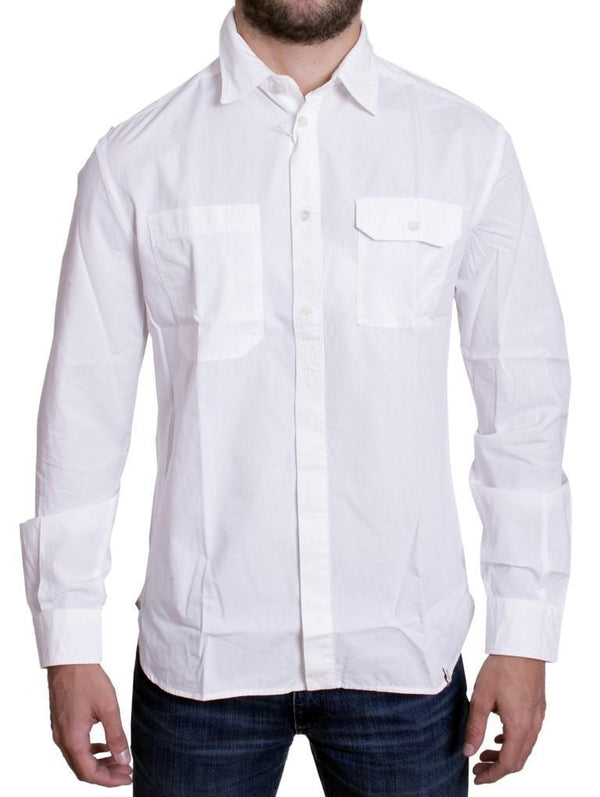 White casual cotton shirt