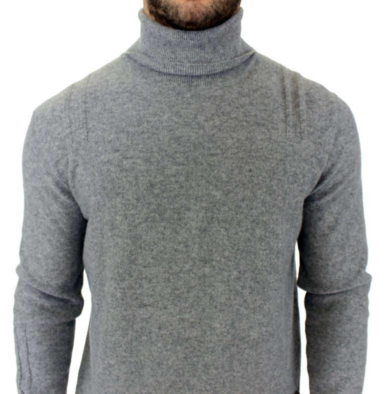 Gray wool turtleneck sweater