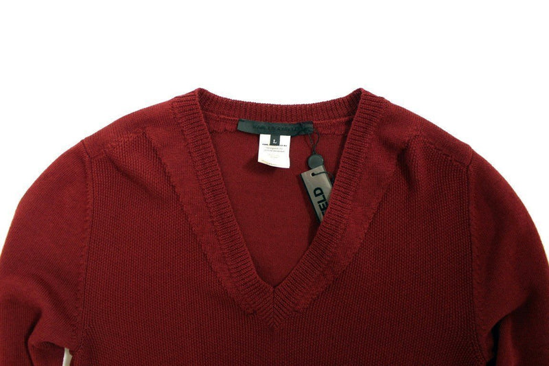 Bordeaux v-neck pullover sweater