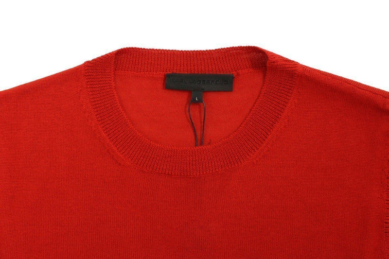 Red wool crewneck pullover sweater