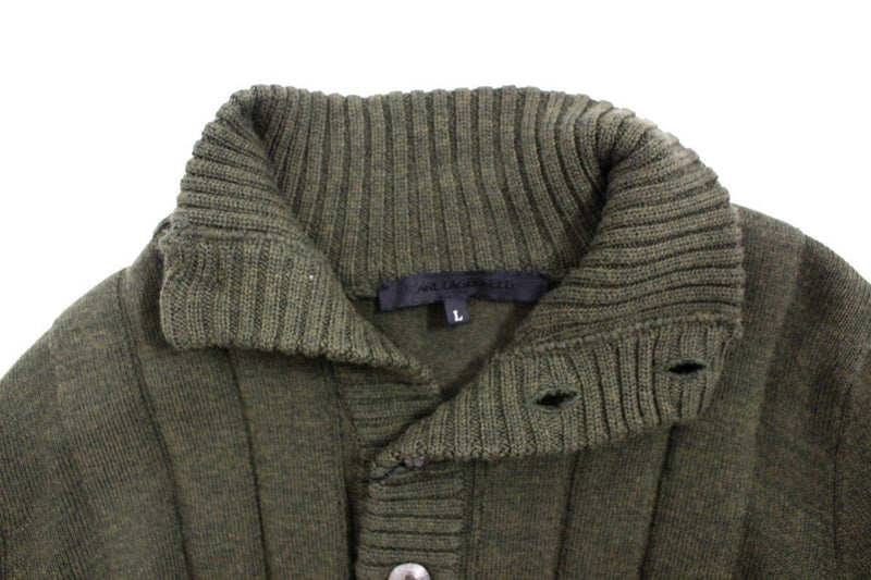 Green wool turtleneck sweater