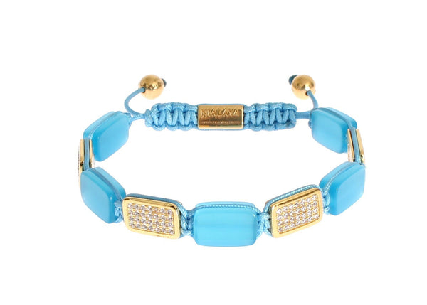CZ Blue Opal 18K Gold 925 Bracelet