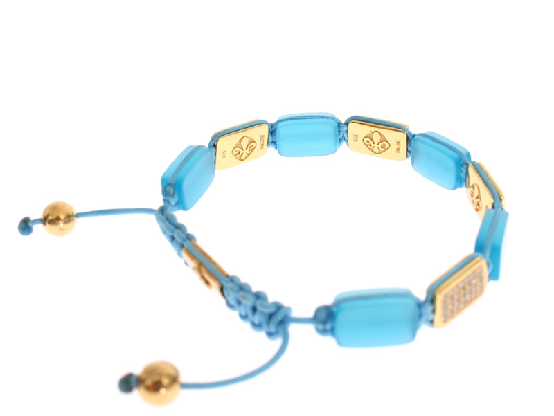 CZ Blue Opal 18K Gold 925 Bracelet