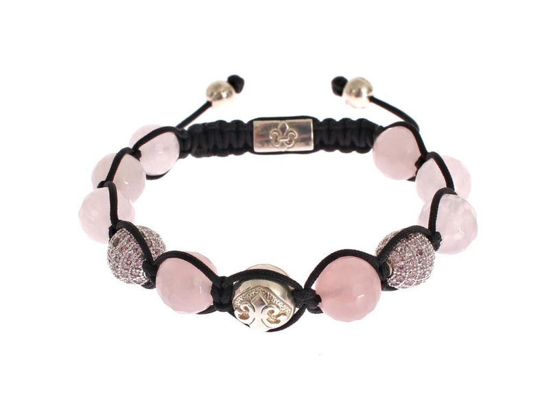 Rose Quartz CZ 925 Silver Bracelet