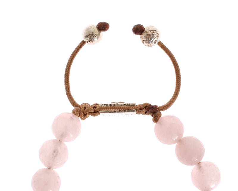 Rose Quartz Pink CZ 925 Logo Bracelet