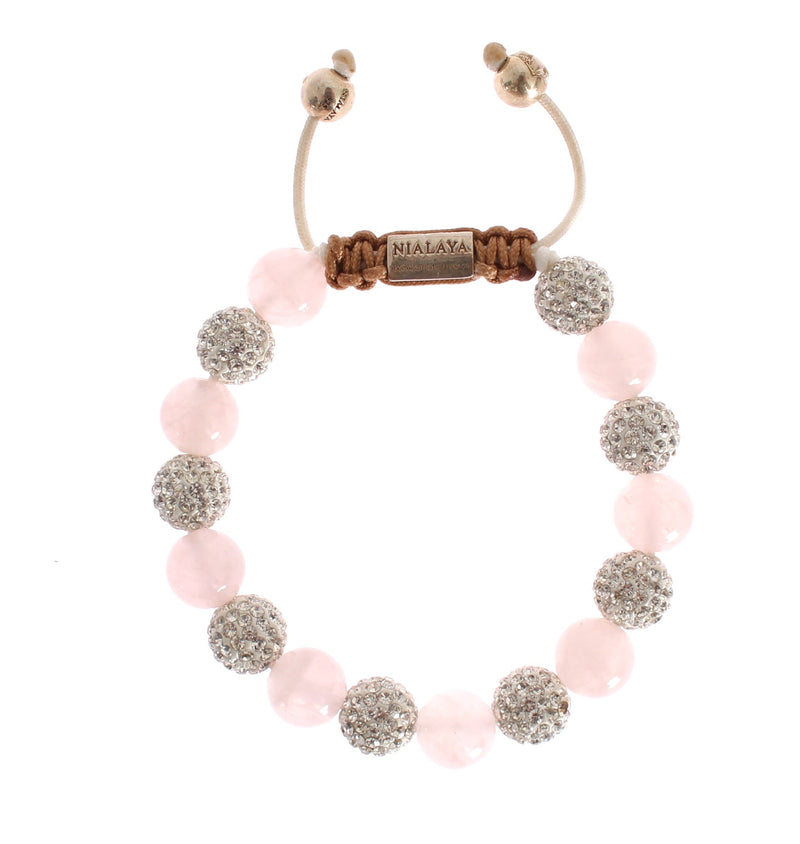 Rose Quartz Crystal 925 Logo Bracelet