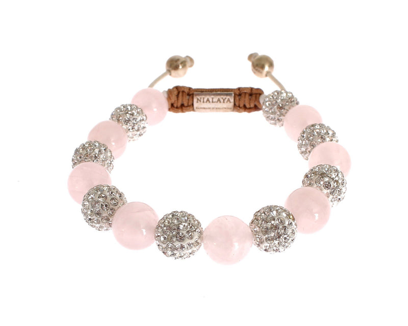 Rose Quartz Crystal 925 Logo Bracelet