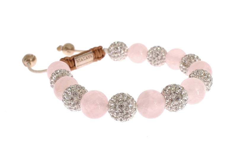 Rose Quartz Crystal 925 Logo Bracelet