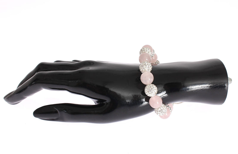 Rose Quartz Crystal 925 Logo Bracelet