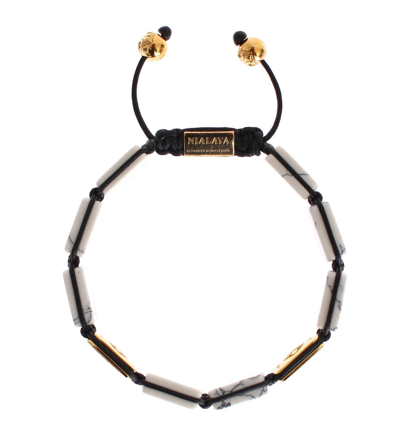 CZ Howlite Gold 925 Bracelet