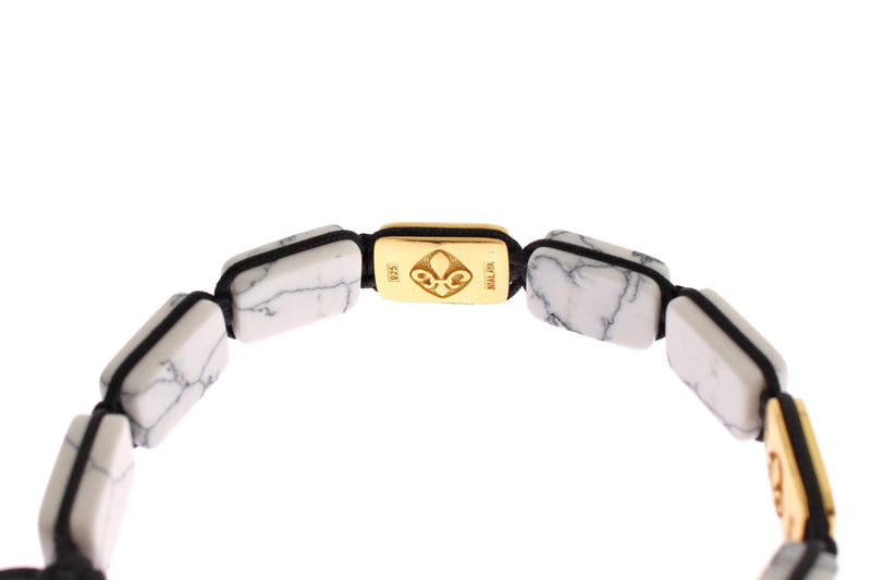 CZ Howlite Gold 925 Bracelet