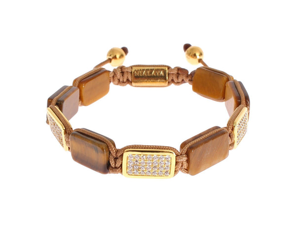 CZ Tiger Eye Gold 925 Bracelet