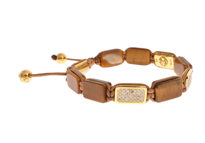 CZ Tiger Eye Gold 925 Bracelet