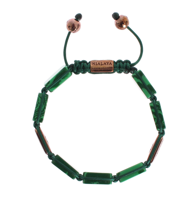 CZ Malachite Rose Gold 925 Bracelet