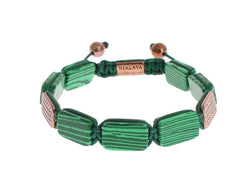 CZ Malachite Rose Gold 925 Bracelet