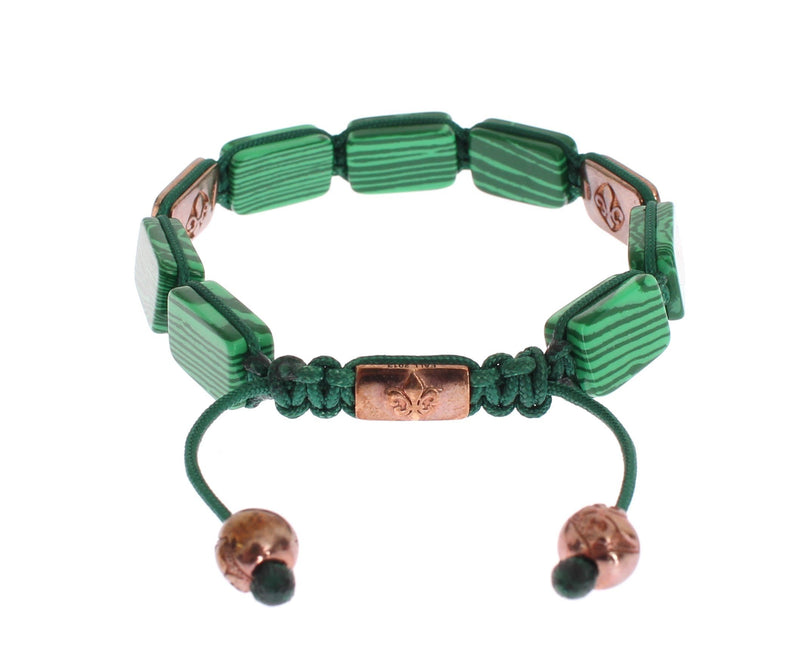 CZ Malachite Rose Gold 925 Bracelet