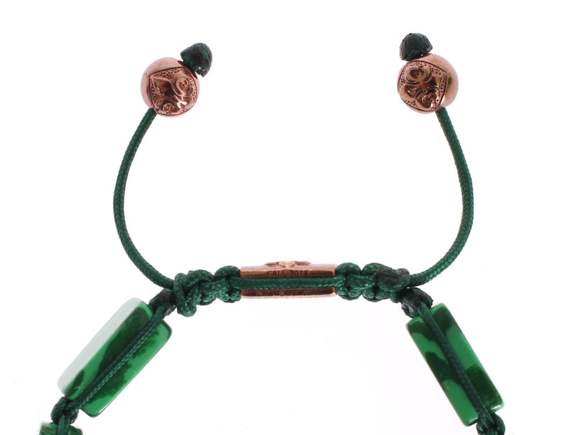 CZ Malachite Rose Gold 925 Bracelet