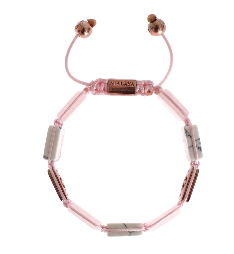 CZ Quartz Howlite Rose Gold 925 Bracelet