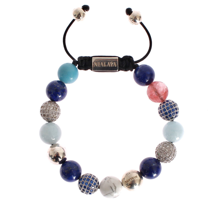 CZ Agate Lapis Aquamarine 925 Bracelet