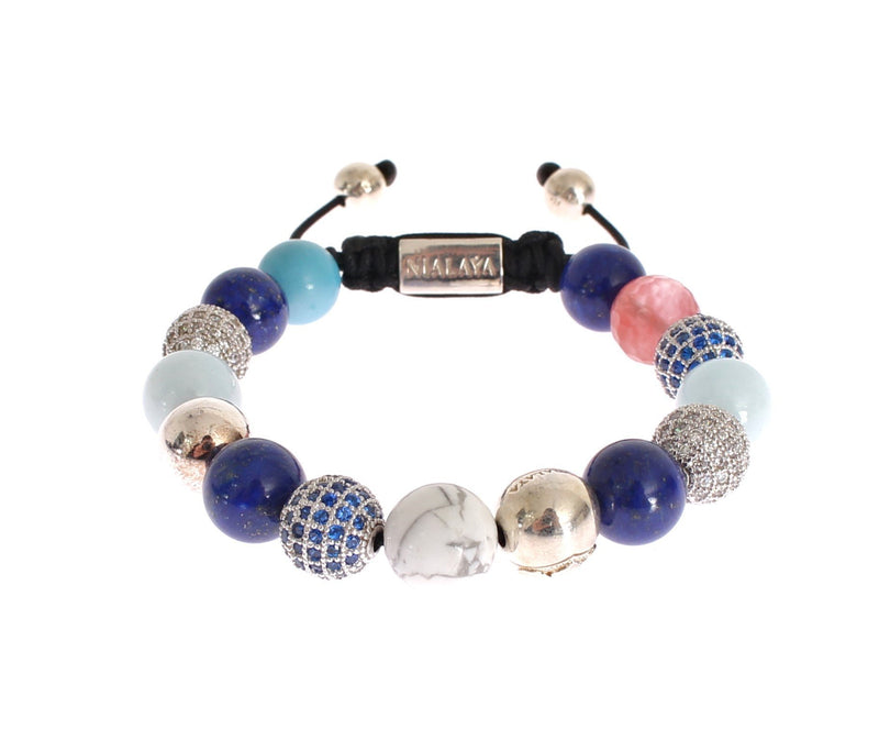 CZ Agate Lapis Aquamarine 925 Bracelet