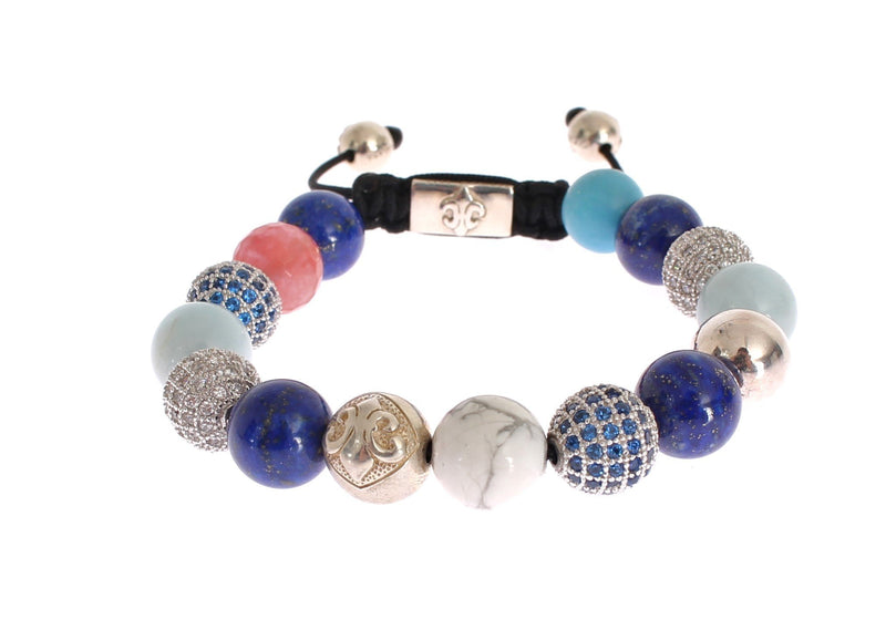 CZ Agate Howlite Aquamarine 925 Bracelet