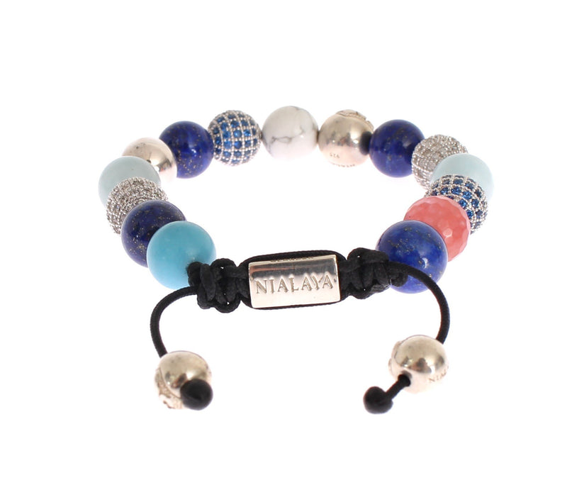 CZ Agate Howlite Aquamarine 925 Bracelet