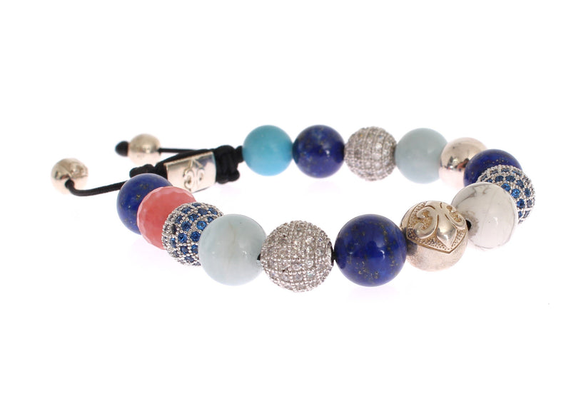 CZ Agate Howlite Aquamarine 925 Bracelet