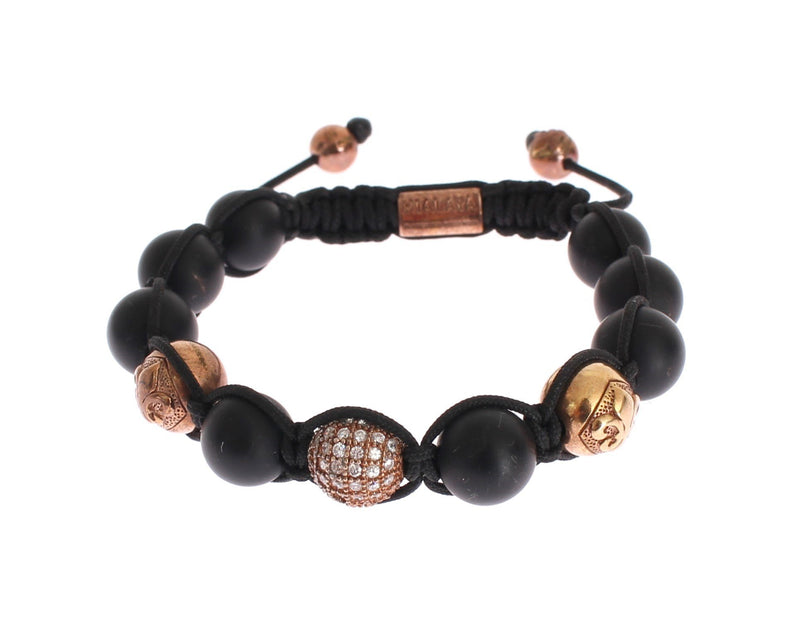 CZ Onyx Pink Gold 925 Bracelet