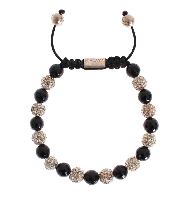 Black Agate Crystal 925 Bracelet