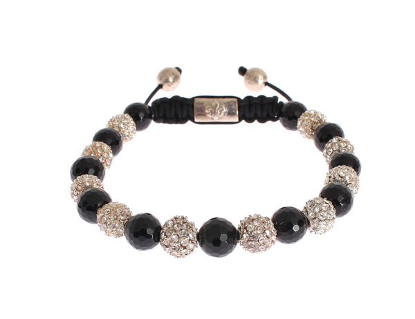 Black Agate Crystal 925 Bracelet