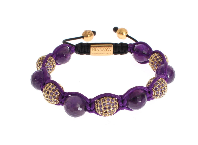 Lilac Amethyst 18K Gold 925 Silver Bracelet