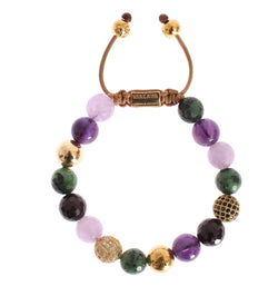 CZ Amethyst Garnet Gold 925 Bracelet