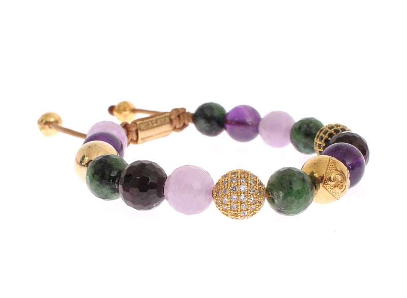 CZ Amethyst Garnet Gold 925 Bracelet