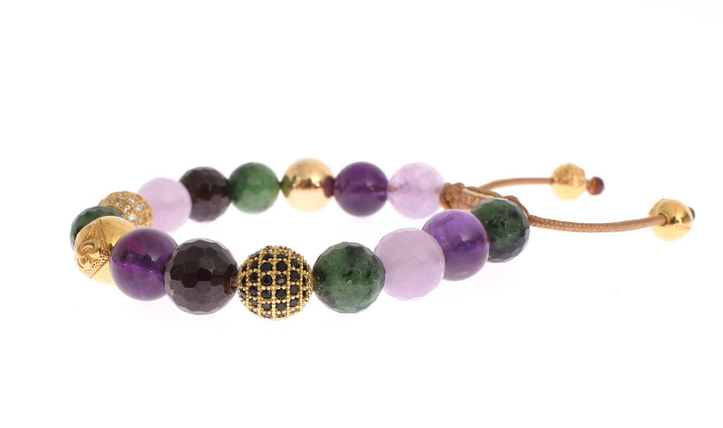 CZ Amethyst Garnet Gold 925 Bracelet