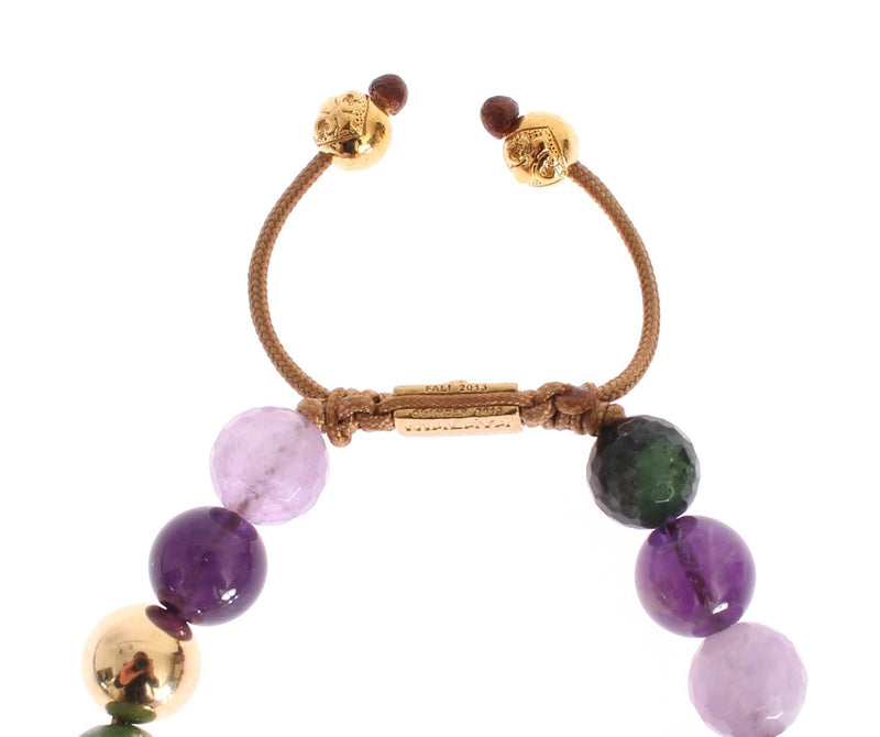 CZ Amethyst Garnet Gold 925 Bracelet