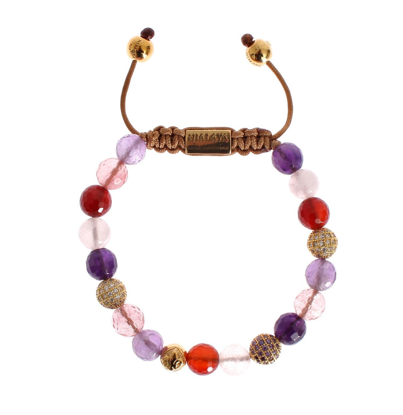 CZ Carnelian Sapphire Gold 925 Bracelet