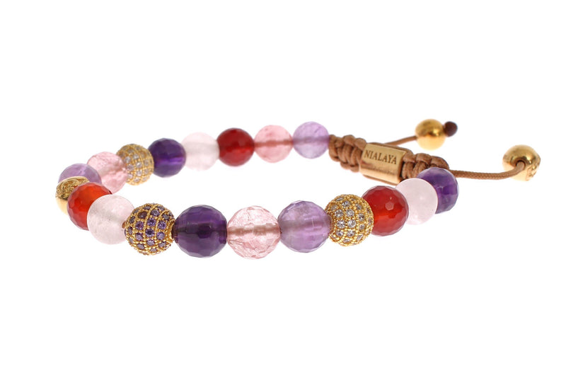 CZ Carnelian Sapphire Gold 925 Bracelet