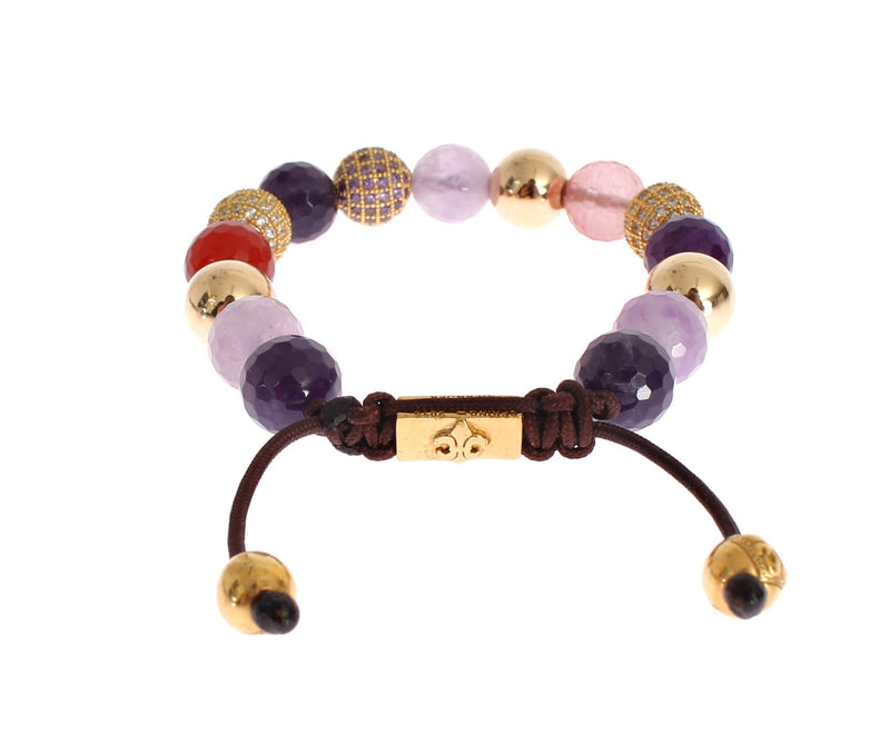 CZ Amethyst Sapphire Quartz Jade Gold 925 Bracelet