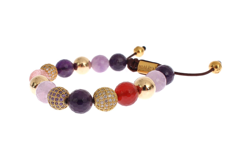 CZ Amethyst Sapphire Quartz Jade Gold 925 Bracelet