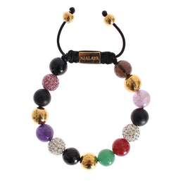 CZ Crystal Jade Amethyst Gold 925 Bracelet