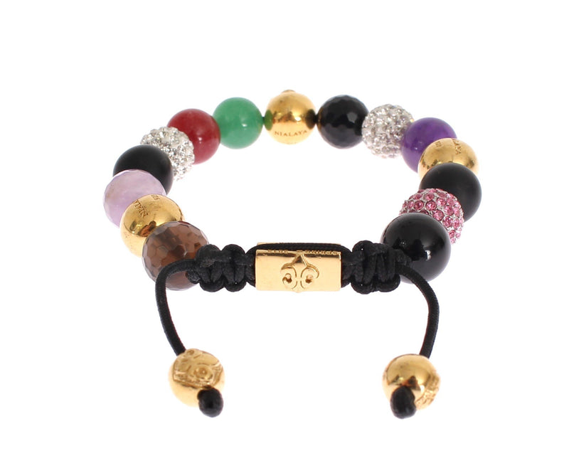 CZ Crystal Jade Amethyst Gold 925 Bracelet