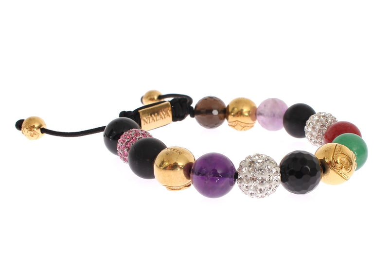 CZ Crystal Jade Amethyst Gold 925 Bracelet