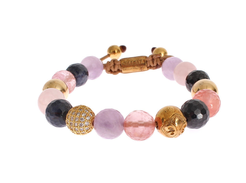 CZ Labrodite Amethist Gold 925 Bracelet