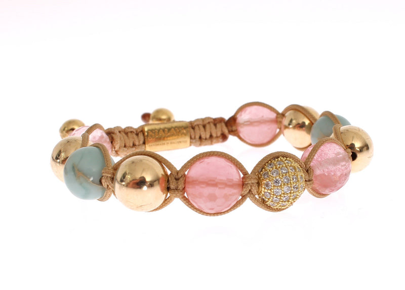 CZ Quartz Opal Gold 925 Silver Bracelet