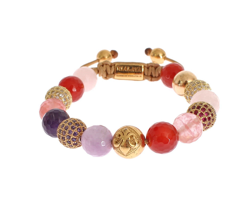 CZ Carnelian Amethyst Gold 925 Bracelet