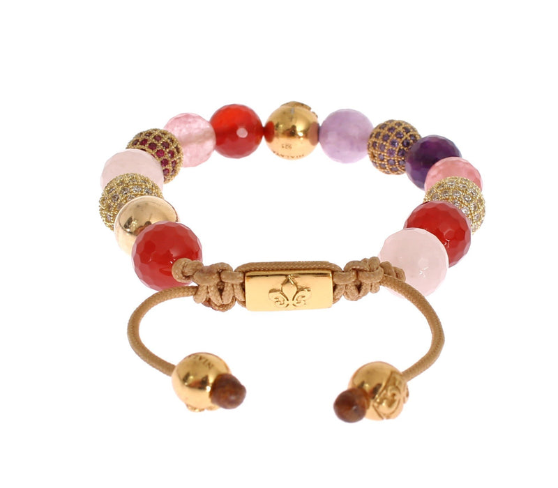 CZ Carnelian Amethyst Gold 925 Bracelet