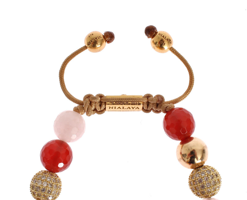 CZ Carnelian Amethyst Gold 925 Bracelet