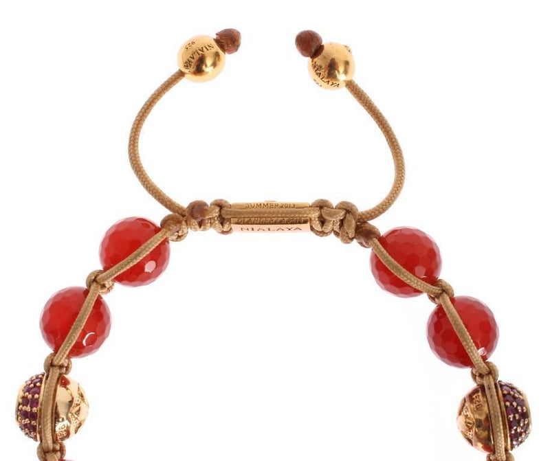 CZ Carnelian 14K Gold 925 Silver Bracelet