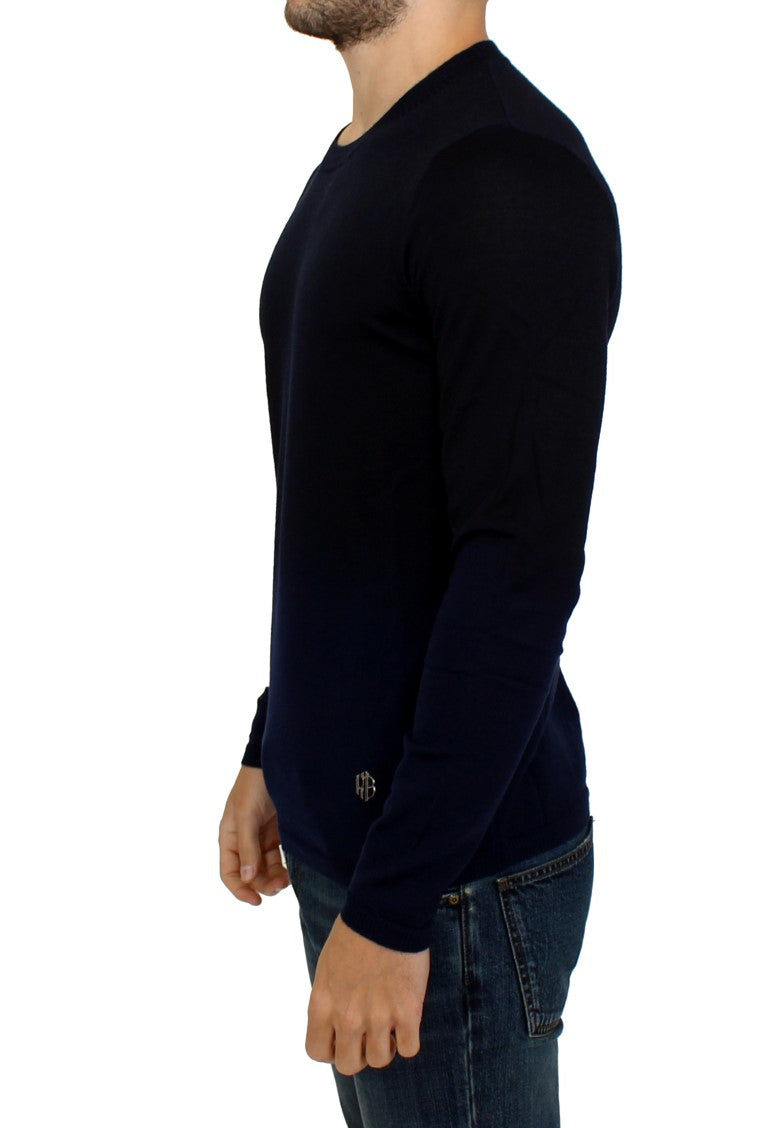 Blue wool crewneck sweater
